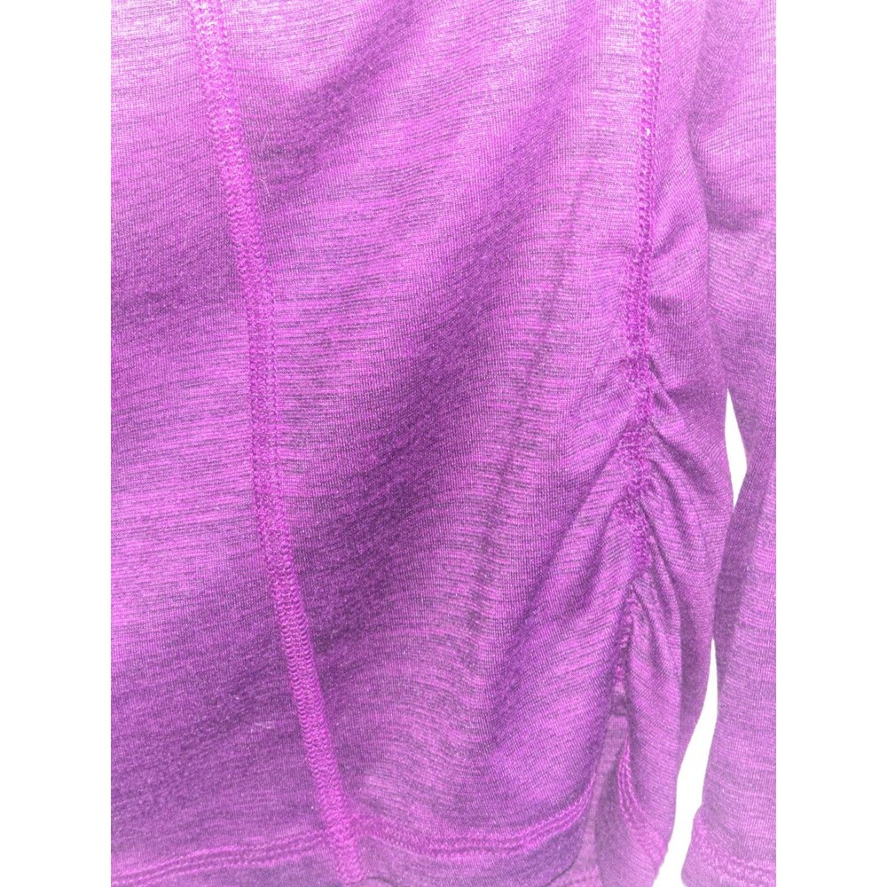 Athletic Works Top Medium) Purple Fitted L/S Round Neck Gathered Sides Gym - Picture 6 of 7
